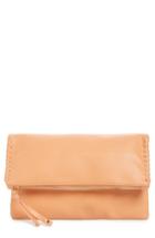 Sole Society Rifkie Faux Leather Foldover Clutch - Pink