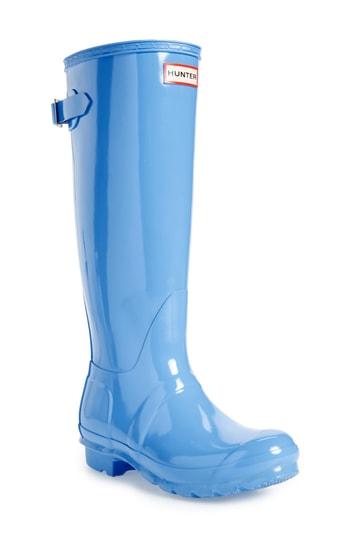Women's Hunter Adjustable Back Gloss Rain Boot M - Red