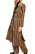 Women's Topshop Stripe Duster Jacket Us (fits Like 0) - Brown