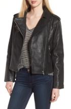 Women's Bb Dakota Mathew Textured Leather Jacket - Black