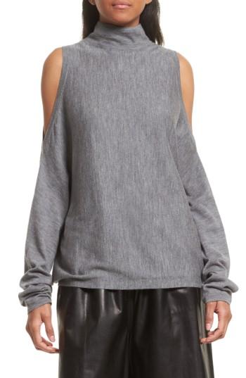 Women's Robert Rodriguez Cold Shoulder Merino Wool Sweater - Grey
