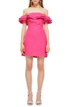 Women's Topshop Off The Shoulder Ruffle Minidress Us (fits Like 0) - Pink