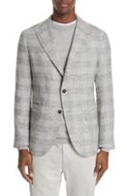 Men's Eleventy Trim Fit Houndstooth Alpaca Wool Blend Sport Coat Us / 50 Eu R - Grey