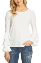 Women's Cece Tiered Bell Sleeve Top - Ivory