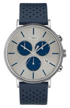 Men's Timex Fairfield Chronograph Perforated Leather Strap Watch, 41mm