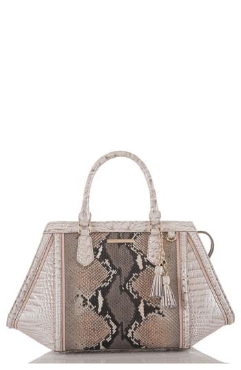 Brahmin Arden Embossed Leather Satchel - Grey