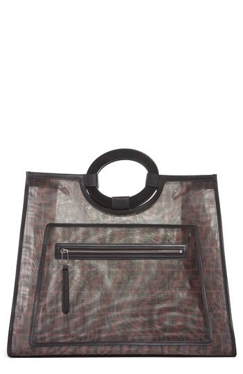 Fendi Runaway Printed Logo Mesh Shopper - Brown