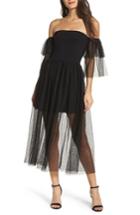 Women's French Connection Valentin Off The Shoulder Midi Dress - Black