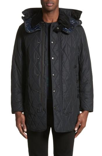 Men's Burberry Northumberland Quilted Barn Jacket - Blue