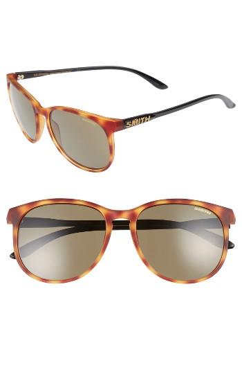 Women's Smith Mt. Shasta 55mm Polarized Keyhole Sunglasses - Matte Honey Tortoise