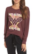 Women's Junk Food Wonder Woman Sweatshirt - Burgundy