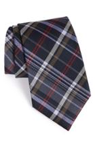 Men's Nordstrom Men's Shop Plaid Silk Tie, Size - Black