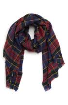 Women's Emanuel Geraldo Heritage Plaid Oblong Scarf, Size - Blue