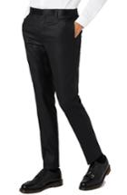 Men's Topman Skinny Fit Liquid Tuxedo Trousers X 34 - Black