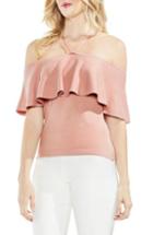Women's Vince Camuto Ruffle Off The Shoulder Halter Sweater - Pink