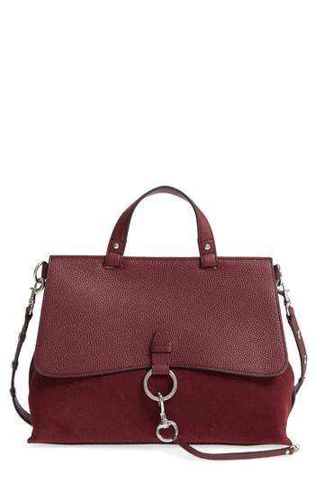 Rebecca Minkoff Medium Keith Suede & Leather Satchel - Burgundy