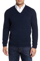 Men's Monte Rosso V-neck Cashmere Sweater, Size - Blue