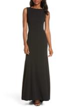 Women's Vince Camuto Ruffle Back Scuba Crepe Gown - Black