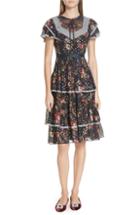 Women's Needle & Thread Patchwork Embroidered Bow Front Dress