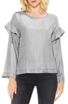 Women's Two By Vince Camuto Ruffle Shoulder Shirt - Grey
