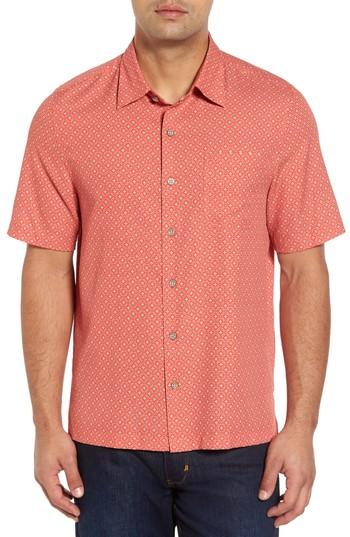Men's Nat Nast Everest Print Silk Blend Sport Shirt, Size - Red