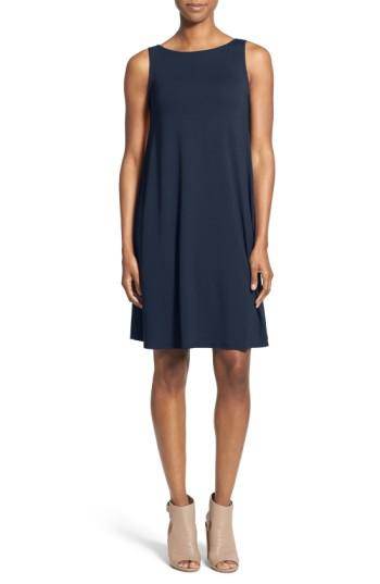Women's Eileen Fisher Lightweight Jersey Shift Dress - Blue