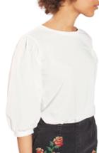 Women's Topshop Balloon Sleeve Top Us (fits Like 0) - White