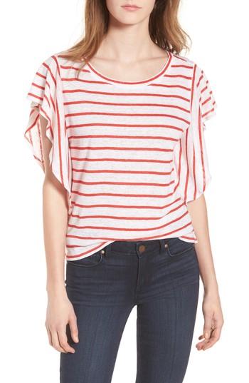 Women's Cupcakes And Cashmere Cannon Stripe Linen Top - Red