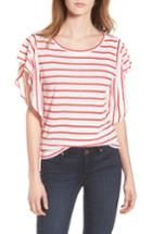 Women's Cupcakes And Cashmere Cannon Stripe Linen Top - Red