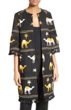 Women's Kate Spade New York Tassel Trim Camel Print Coat