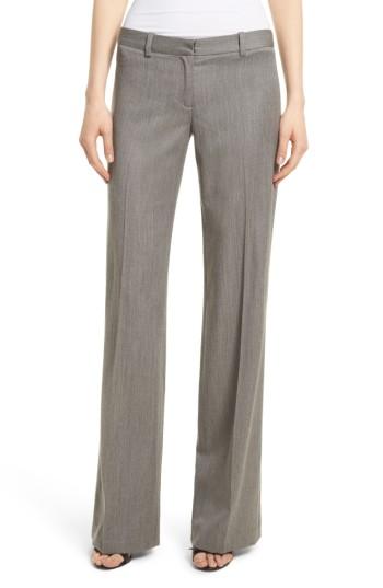 Women's Milly Dickies Straight Leg Gabardine Trousers - Grey