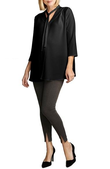 Women's Maternal America Tie Neck Maternity Top