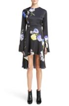 Women's Acne Studios Dahari Floral Print High/low Dress Us / 38 Eu - Black