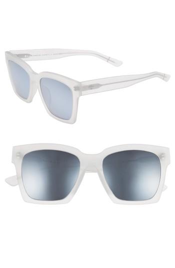 Women's Blanc & Eclare New York 54mm Polarized Sunglasses - Matte/ Silver Mirror