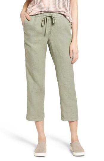 Women's Caslon Linen Crop Pants - Green