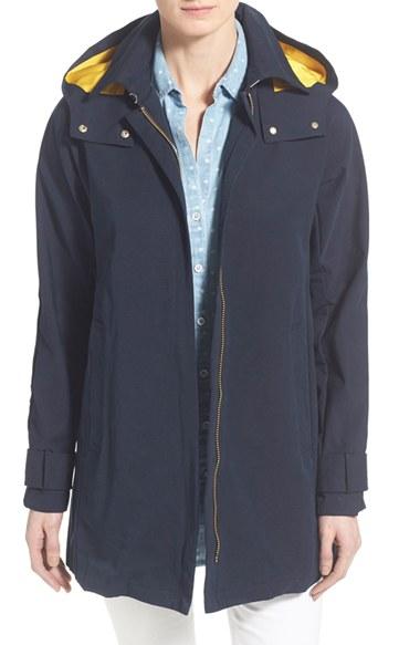 Women's Vince Camuto Hooded Fly Front Stadium Jacket - Blue