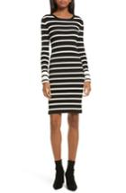 Women's Theory Prosecco Stripe Knit Dress, Size - Black