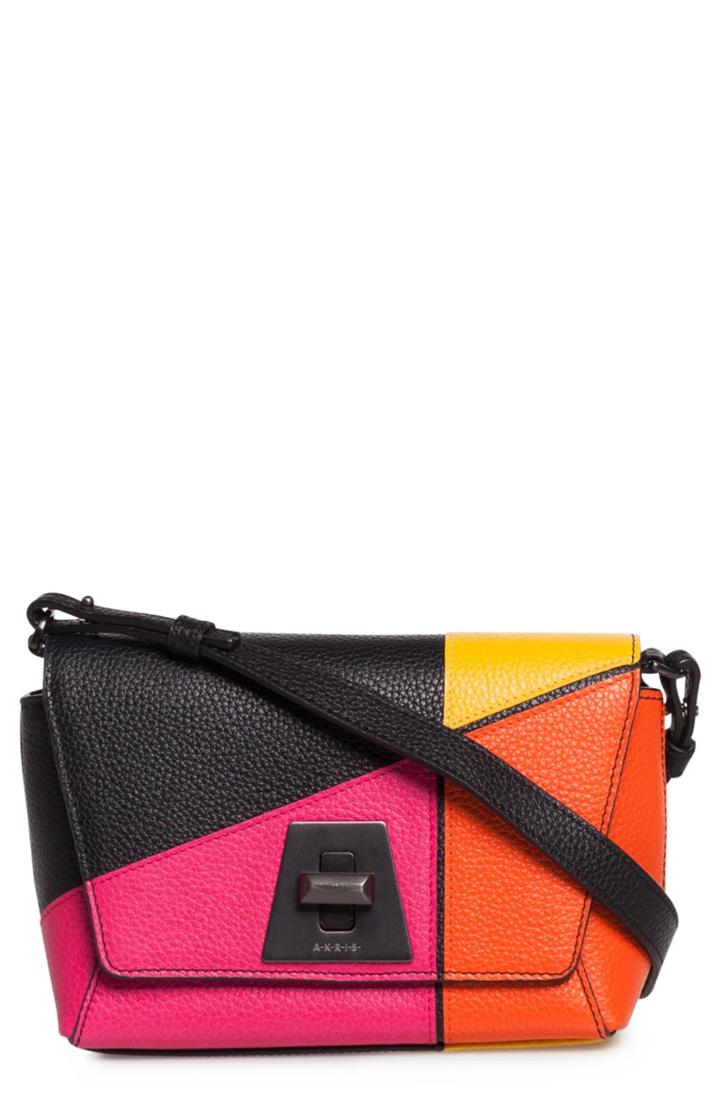 Akris Little Anouk Patchwork Leather Crossbody Bag - Pink