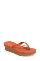 Women's Ugg 'ruby' Wedge Thong Sandal M - Orange
