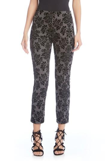 Women's Karen Kane Embossed Velvet Piper Pants - Grey