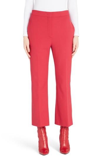 Women's Fendi Stretch Drill Crop Flare Pants Us / 40 It - Red