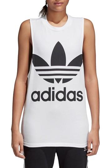Women's Adidas Originals Trefoil Tank - White