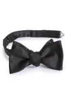 Men's Eton Solid Silk Bow Tie, Size - Black