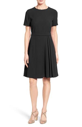 Women's Boss Dalinkana Belted Pleated Fit & Flare Dress