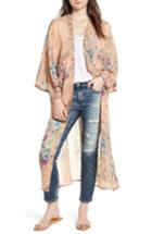 Women's Steve Madden Floral Kimono Duster, Size - Pink