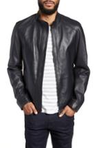 Men's Boss Nestal Regular Fit Leather Jacket R - Black
