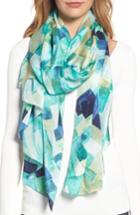 Women's Nordstrom Mosaic Silk Wrap, Size - Blue/green