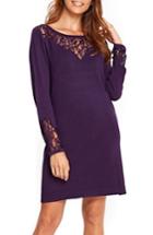 Women's Wallis Lace Panel Shift Dress Us / 8 Uk - Purple