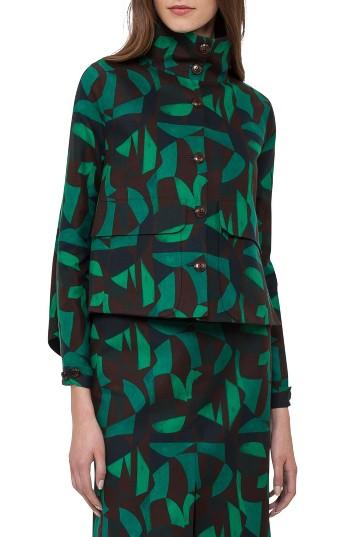 Women's Akris Print Cotton Blend Jacket