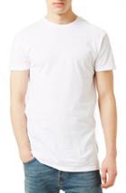Men's Topman Muscle Fit Longline T-shirt, Size - White